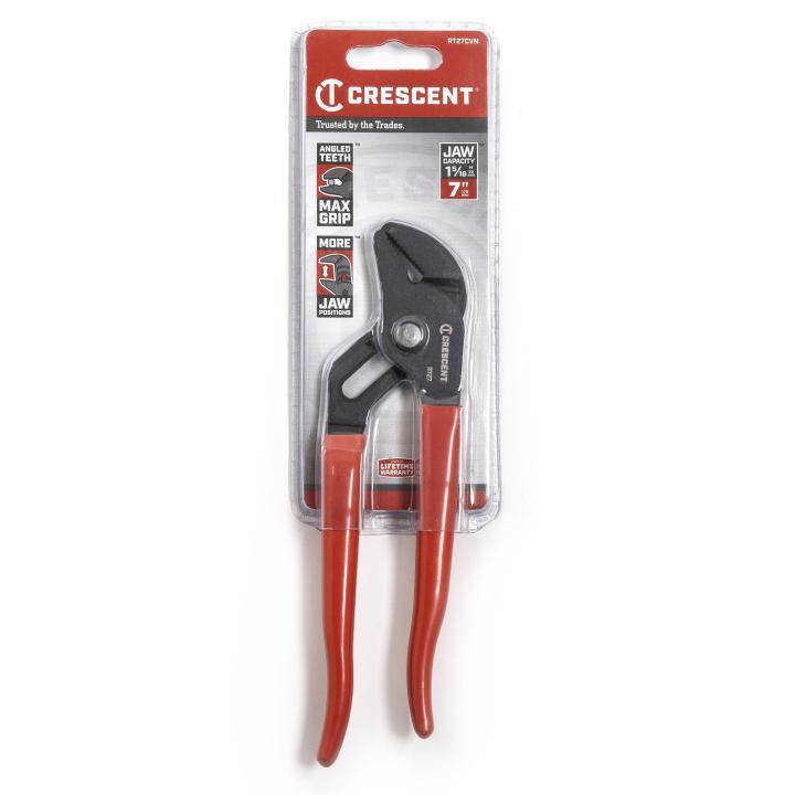 Crescent® RT27CVN-05 Tongue and Groove Pliers, ASME, 1.25 in Nominal, 0.88 L x 1.06 W x 0.31 T in Jaw Alloy Steel Jaw Straight Jaw, 7 in OAL