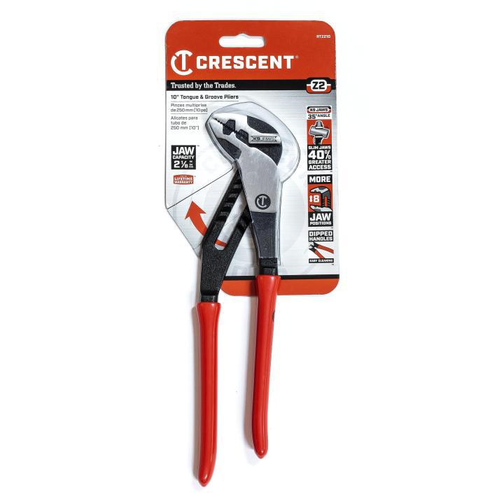 Crescent® RTZ210 Tongue and Groove Pliers, ASME, 2.1 in Nominal, 1.25 L x 1.4 W x 0.38 T in Jaw Alloy Steel Jaw Straight Jaw, 10.2 in OAL