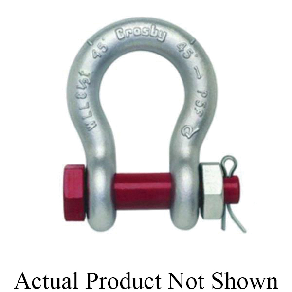 Crosby® 1018393 Anchor Shackle, 0.75 ton Load, 5/16 in, 3/8 in Dia Screw Pin, Hot Dipped Galvanized