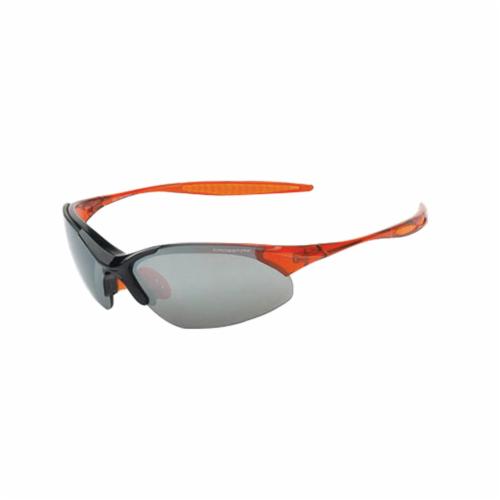 CrossFire&reg; 1583 Cobra Premium Safety Eyewear, Hard Coat/Impact-Resistant, Silver Mirror Lens, Half-Frame Frame, Burnt Orange/Shiny Black, TR90 Frame, Polycarbonate Lens, ANSI Z87.1+