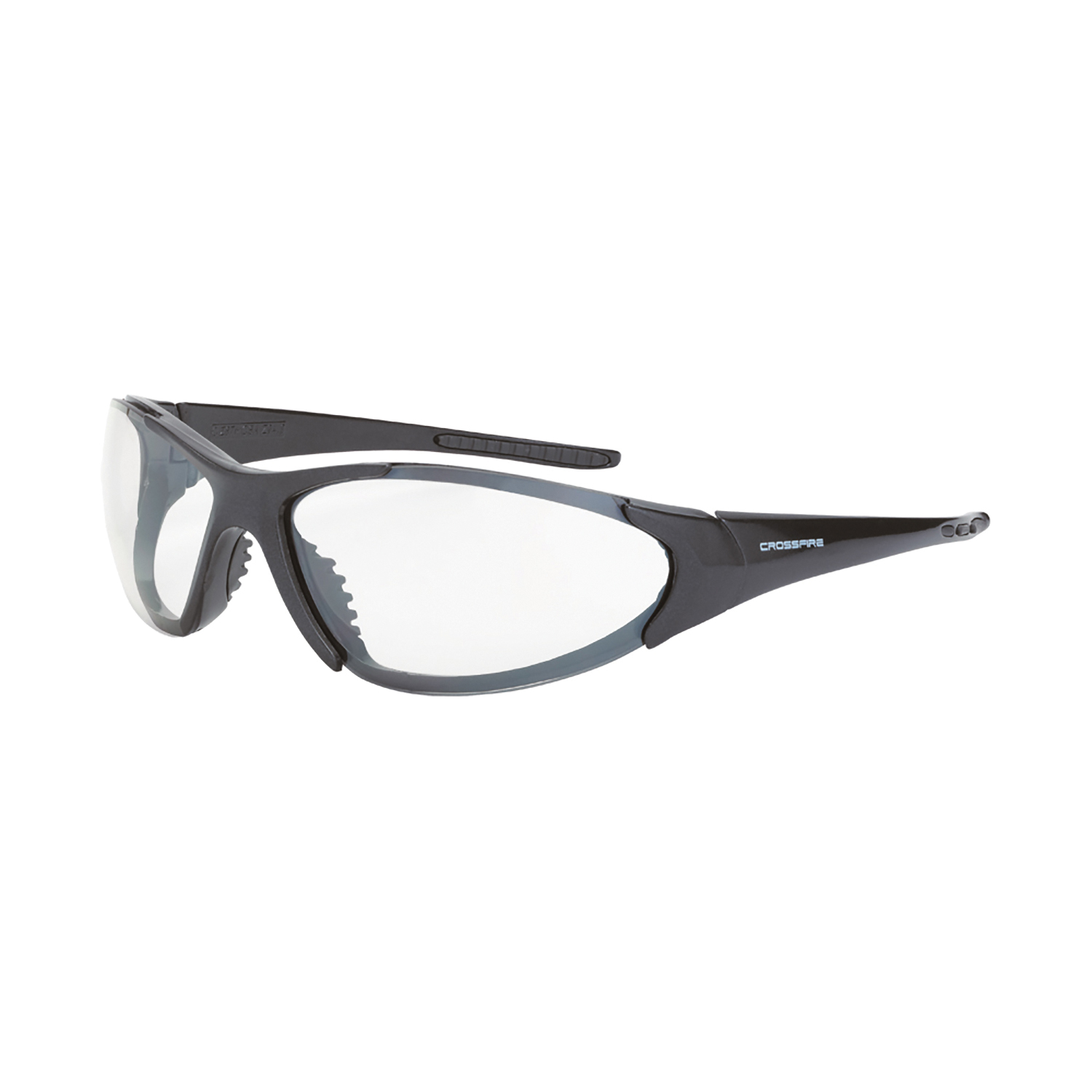 product CrossFire&reg; 1821 Core Premium Safety Eyewear, Hard Coat/Impact-Resistant, Smoke Lens, Full Framed Frame, Matte Black, TR90 Frame, Polycarbonate Lens, ANSI Z87.1+