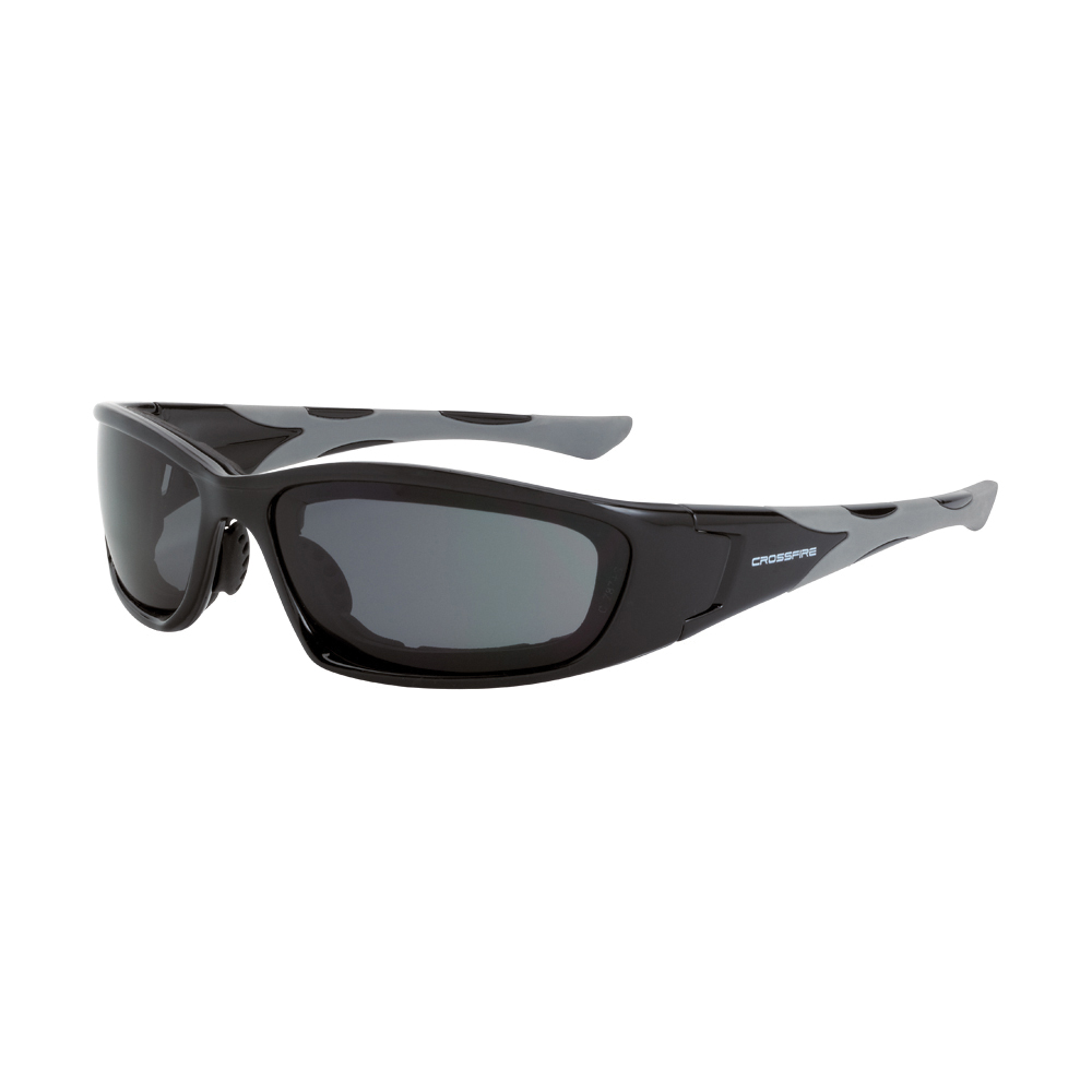 product CrossFire&reg; 2444 AF MP7 Safety Eyewear, Anti-Fog/Hard Coat/Impact-Resistant, Clear Lens, Full Framed Frame, Black, TR90/Foam Lined Frame, Polycarbonate Lens, ANSI Z87.1+