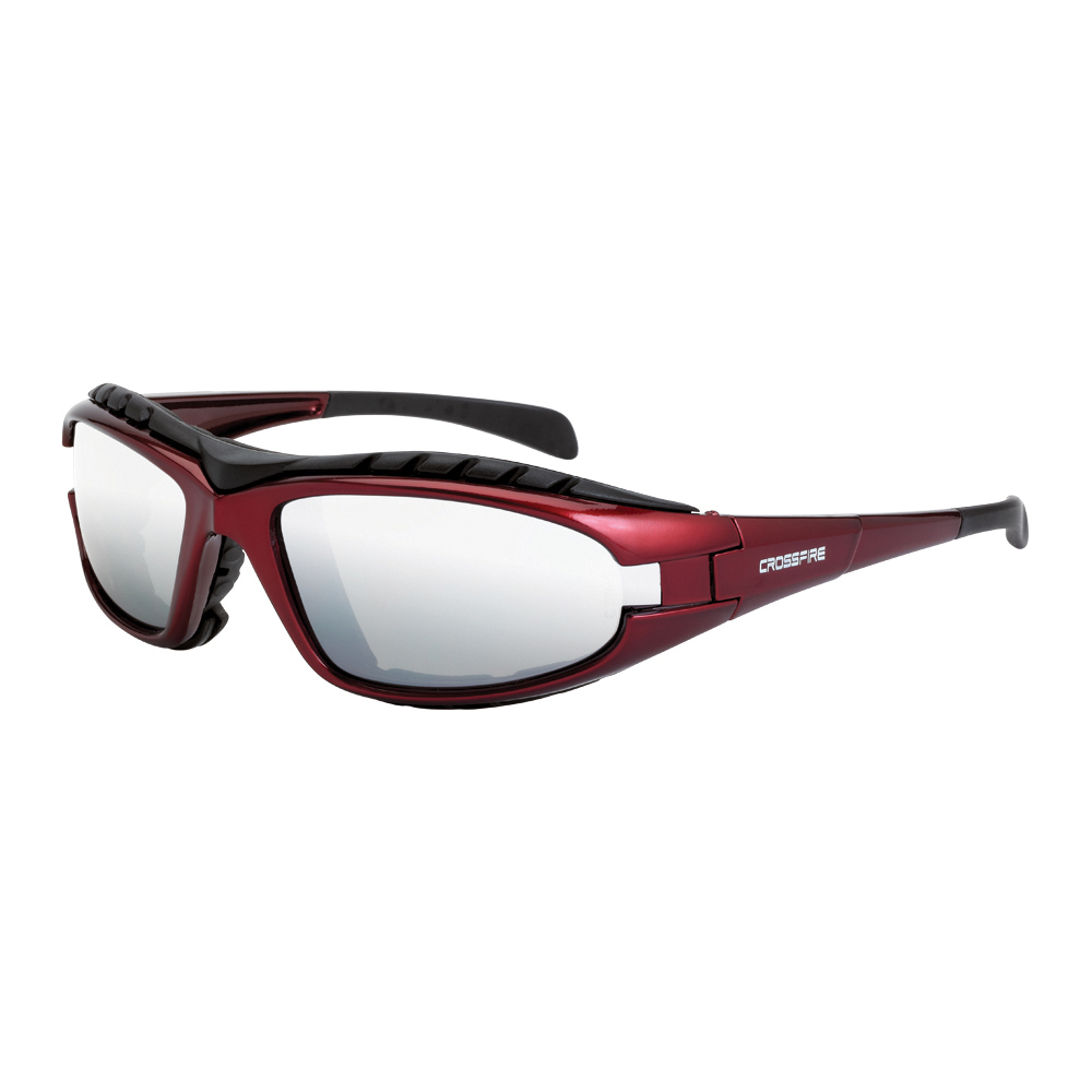 product CrossFire&reg; 2461 AF MP7 Safety Eyewear, Anti-Fog/Hard Coat/Impact-Resistant, Smoke Lens, Full Framed Frame, Shiny Black, TR90/Foam Lined Frame, Polycarbonate Lens, ANSI Z87.1+