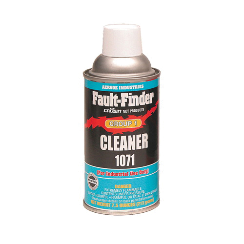 Crown&reg; by Aervoe&reg; 1071 Fault Finder Cleaner Group I, 12 oz Aerosol Can, Liquid Form, Clear
