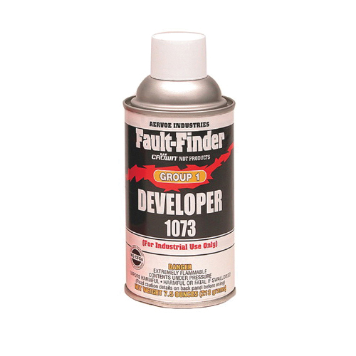 Crown&reg; by Aervoe&reg; 1073 Fault Finder Developer Group I, 12 oz Aerosol Can, Liquid Form, Milky White