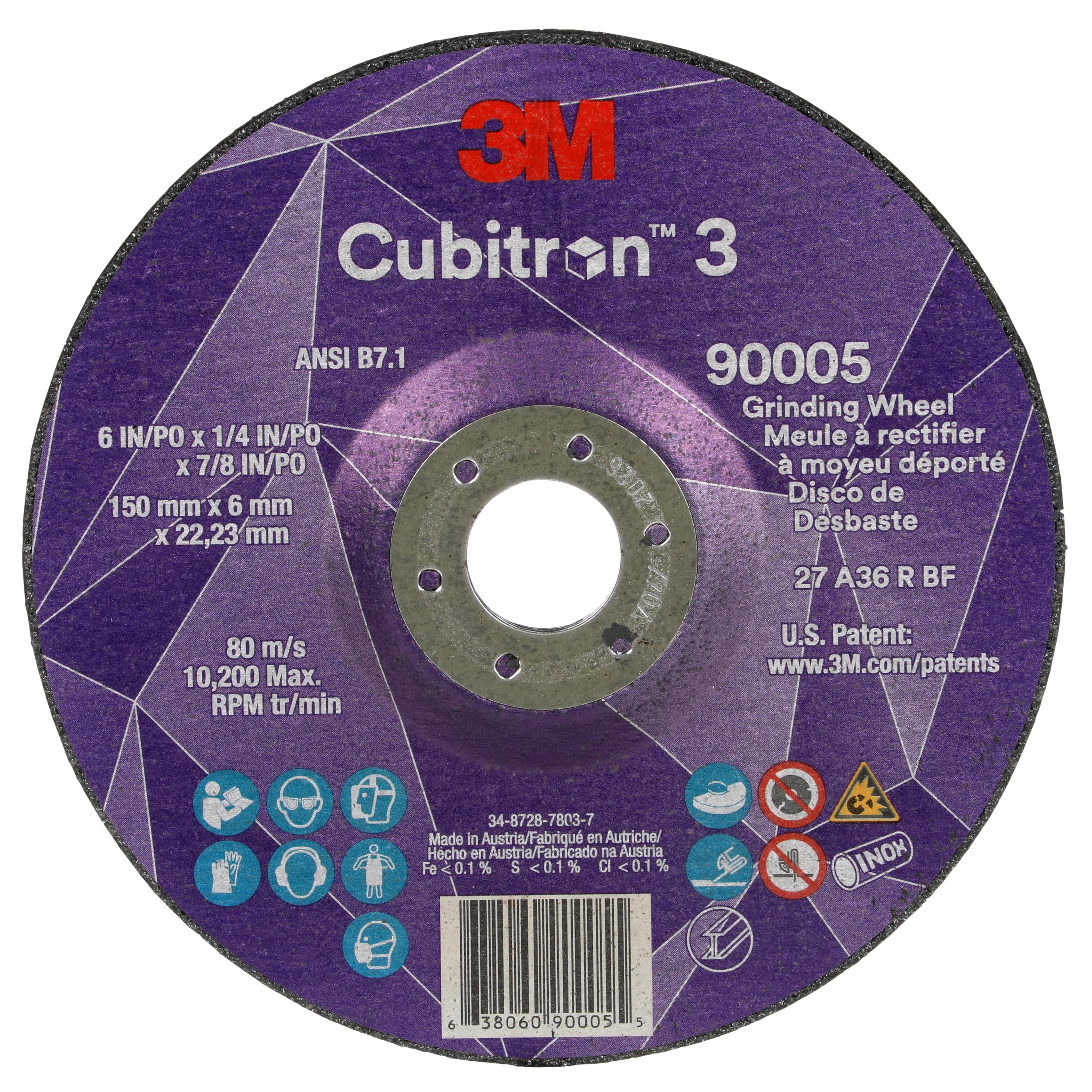 3M™ Cubitron™ 3 Roloc™ Durable Edge Disc 1184F, 80+ YF-weight, TR, Purple, 2 in, Die R200P, 50/Carton, 200 ea/Case