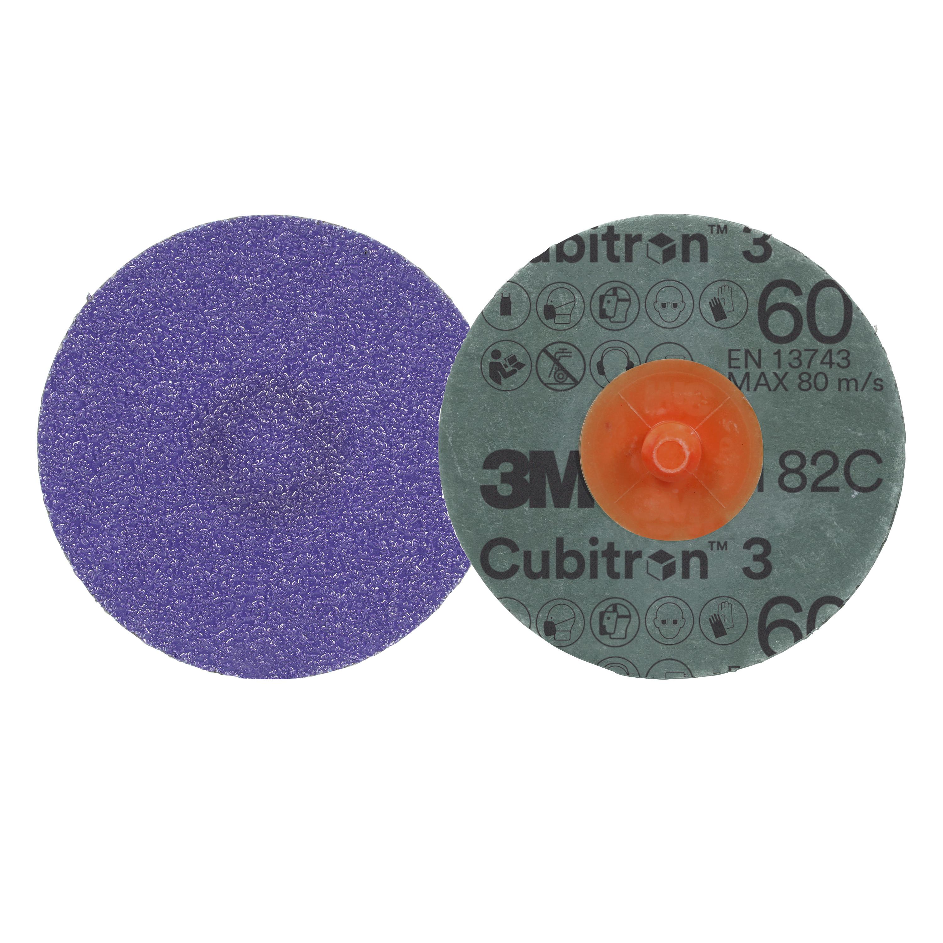 Cubitron&trade; II 7100011522 987C Disc, 5 in Dia Disc, 0.875 in Center Hole, 36+ Grit, Precision Shaped Ceramic Abrasive, Center Hole Attachment