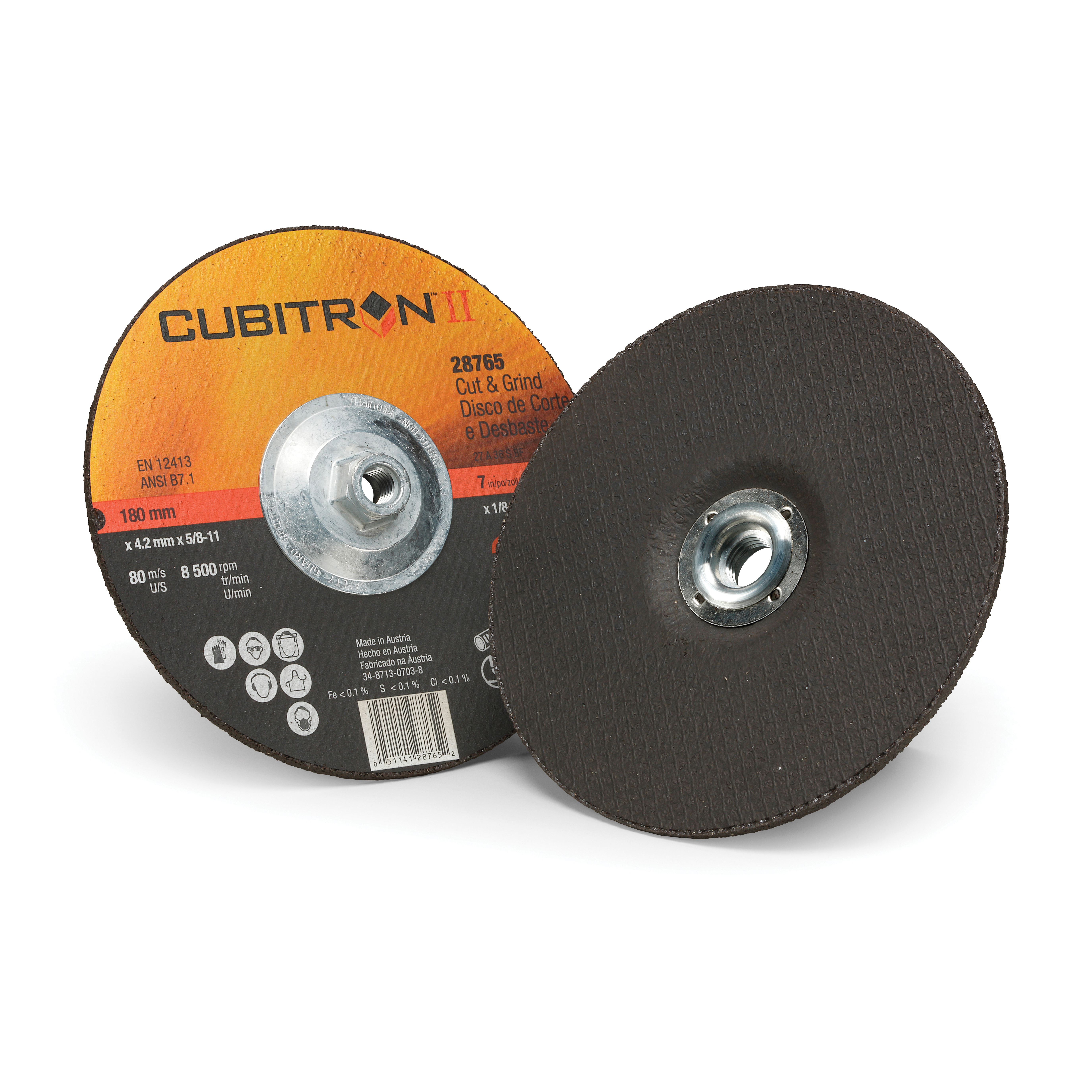 product metabo® 655339000 Original Slicer Type 1 Cut-Off Wheel, 6 in Dia x 0.04 in THK, 7/8 in Center Hole, 60 Grit, Aluminum Oxide Abrasive