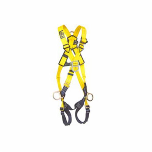 3M DBI-SALA Fall Protection 1103270 Delta&trade; Work Positioning Unisex Harness, Universal, 420 lb Load, Polyester Strap, Pass-Thru Leg Strap Buckle, Steel/Aluminum/Stainless Steel Torso Buckle/Steel Leg Buckle Hardware, Navy/Yellow
