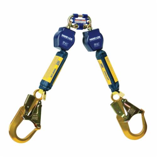 3M DBI-SALA Fall Protection 7100188792 Twin-Leg Self-Retracting Lifeline, 420 lb Load, 6 ft L, ANSI A10.32, ANSI Z359.1, ANSI Z359.14, OSHA 1910.66, OSHA 1926.502