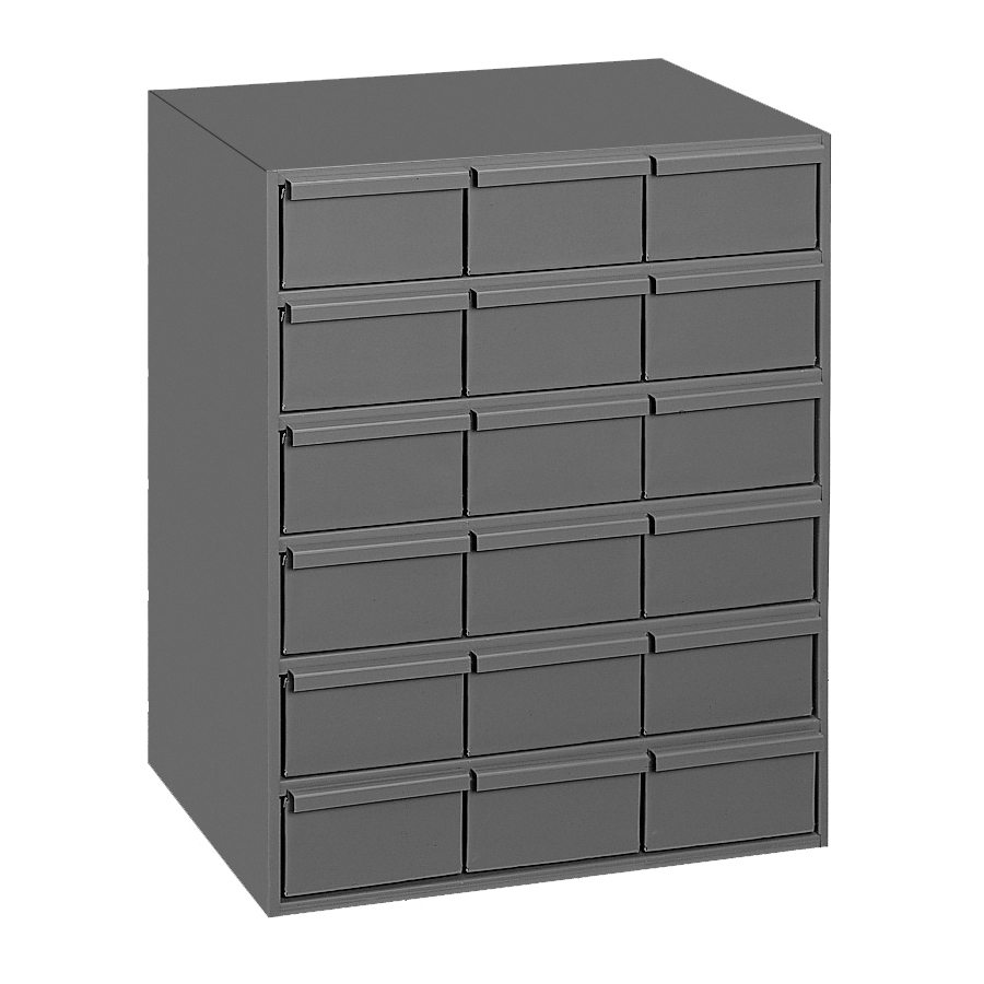 DURHAM MFG&reg; 006-95 Standard Drawer Bin Cabinet, 11-11/16 in L x 17-1/4 in W x 21-1/4 in H, 18 Drawers
