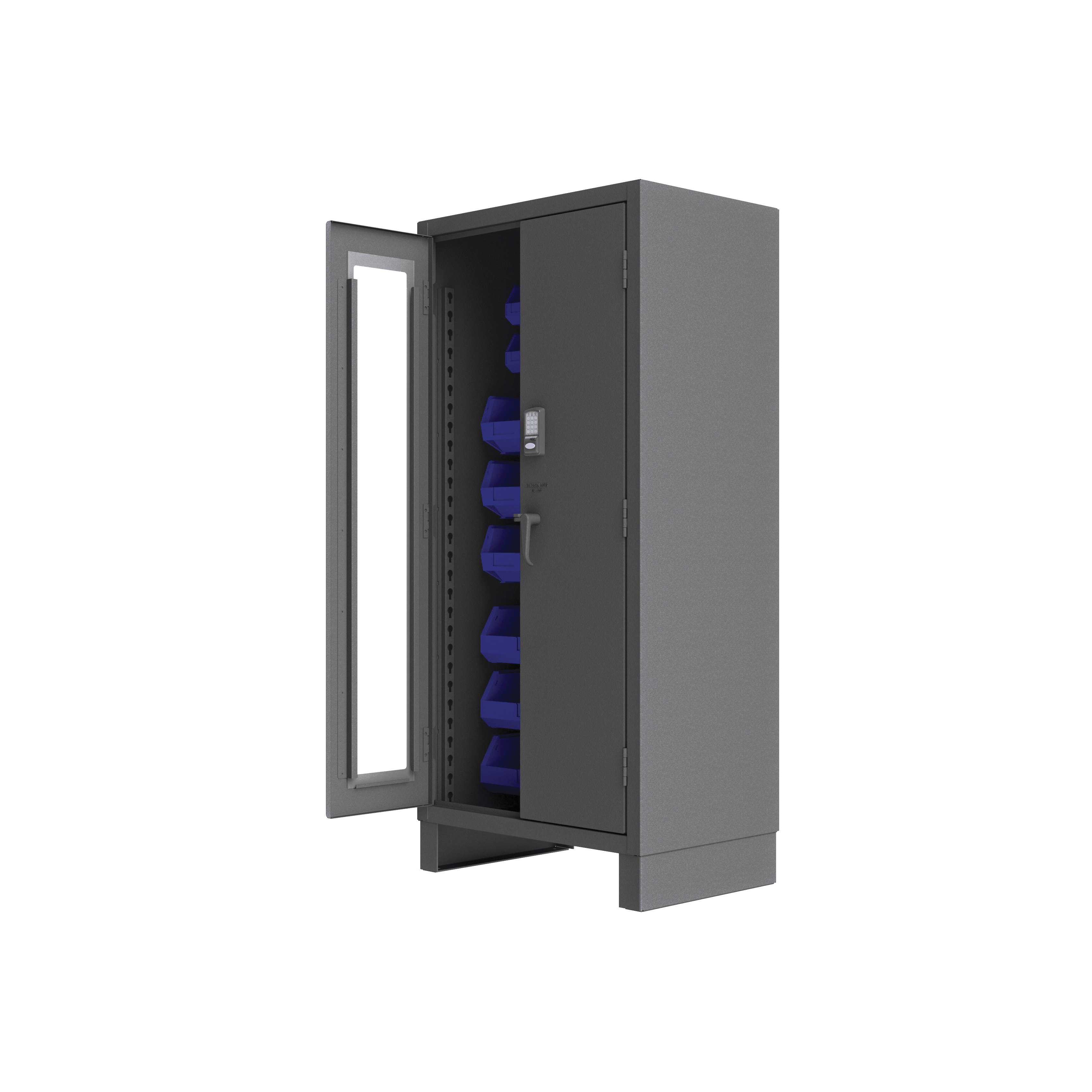 DURHAM MFG&reg; 3702CXC-30B-5295 Electronic Access Control Cabinet, PIN Code/HID Proximity Card Access, Maximum User Codes 250, Steel, Powder Coated/Textured