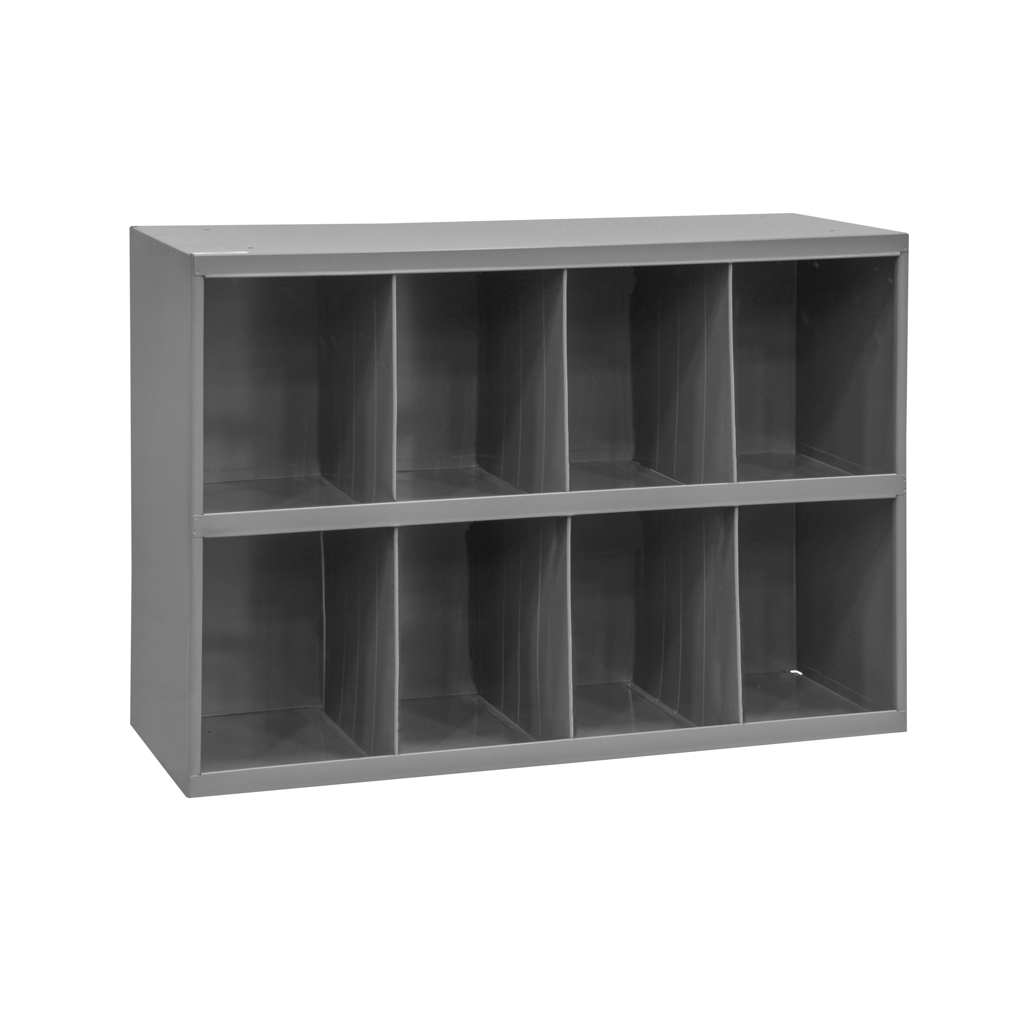 DURHAM MFG&reg; 393-95 Part Storage Bin With Slope Shelf, 19-3/4 in H x 33-7/8 in W x 8-1/2 in D, 8 Bins