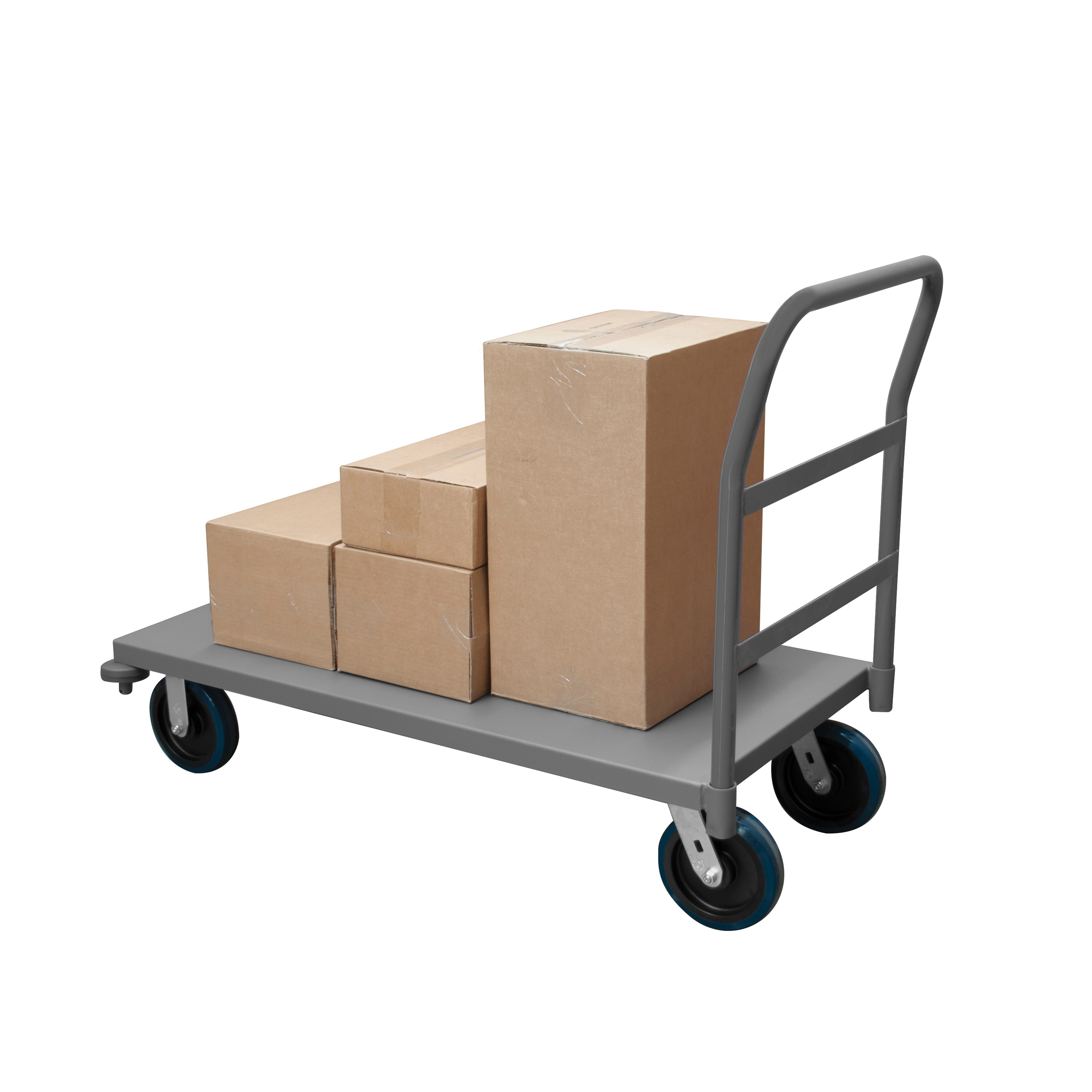 DURHAM MFG&reg; EPTRB36608PU95 Platform Truck, 64-13/16 in L x 38-5/16 in W x 38-1/4 in H, 3600 lb Load, Gray
