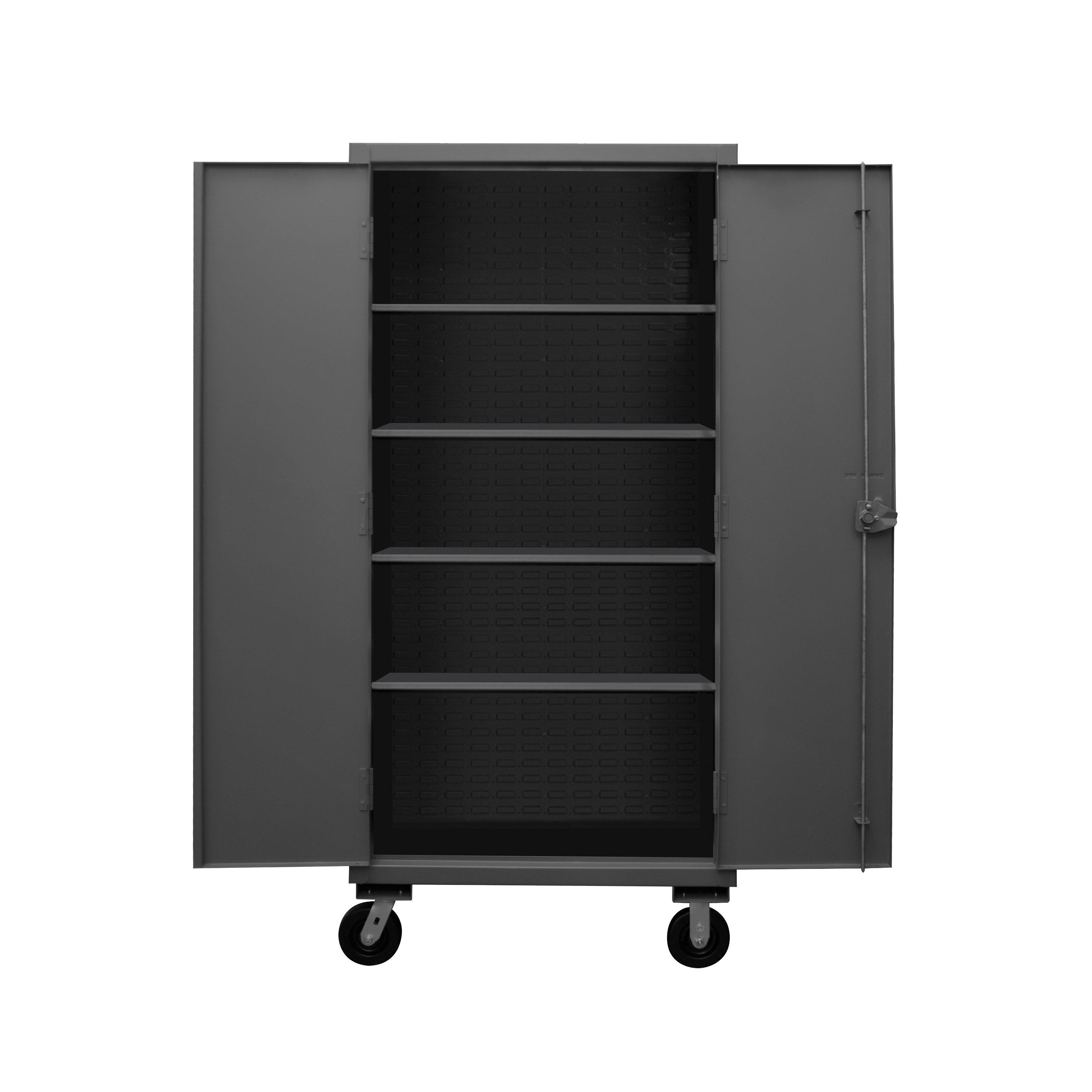 DURHAM MFG&reg; HDCM36-4S-95 Mobile Storage Cabinet, 24 in L x 42-3/16 in W x 81 in H, Steel, Gray