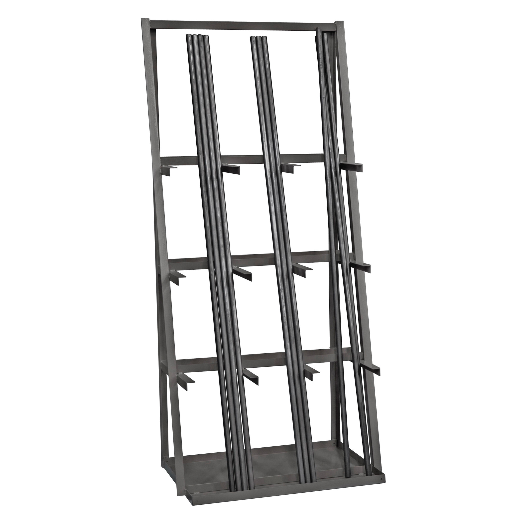DURHAM MFG&reg; VBR-8436-95 Freestanding Vertical Bar Rack, 84 in H x 39-1/4 in W x 24 in D, 3 Shelves, 3000 lb Load