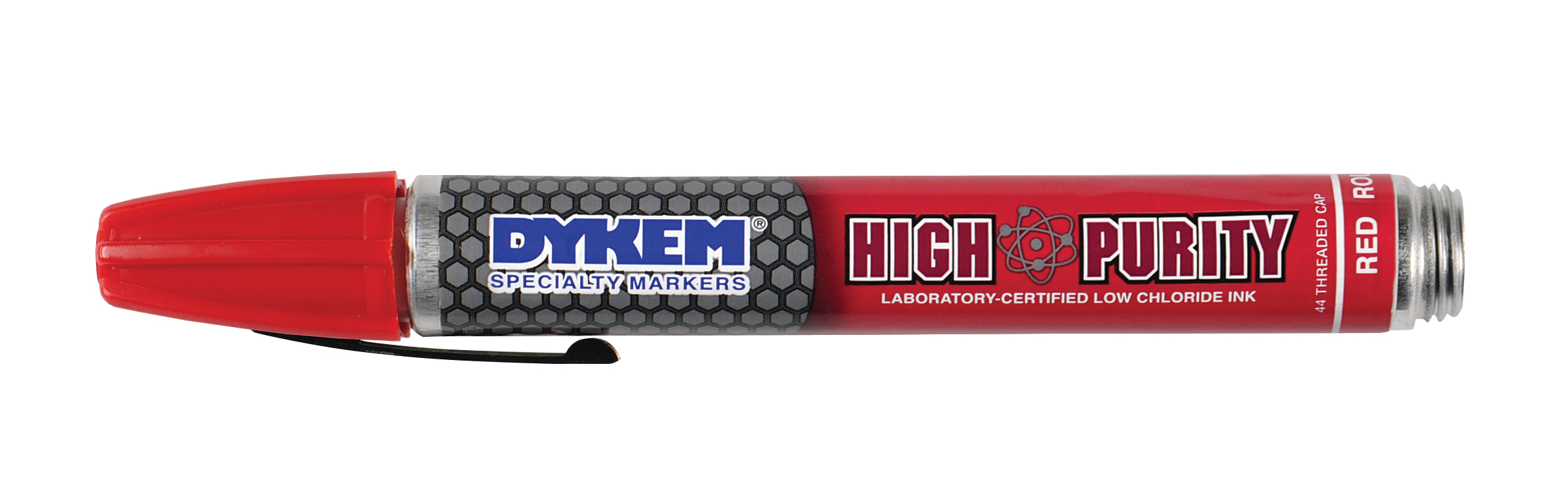 Dykem&reg; 44301 High Purity 44 Permanent Paint Marker, Medium Tip, Aluminum Barrel Container/Fiber Tip, Red