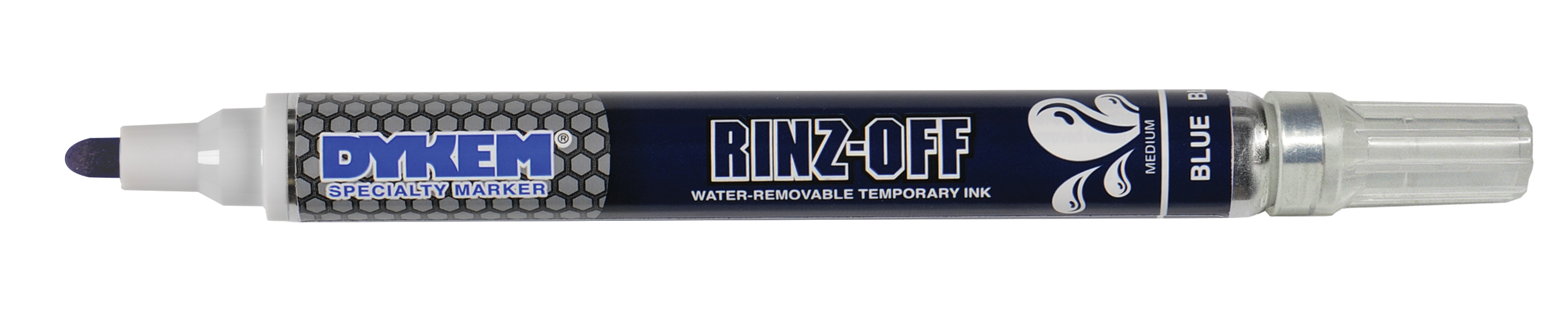 Dykem&reg; RINZ OFF&reg; Water Removable Industrial Marker, Medium Tip, Aluminum Barrel Container