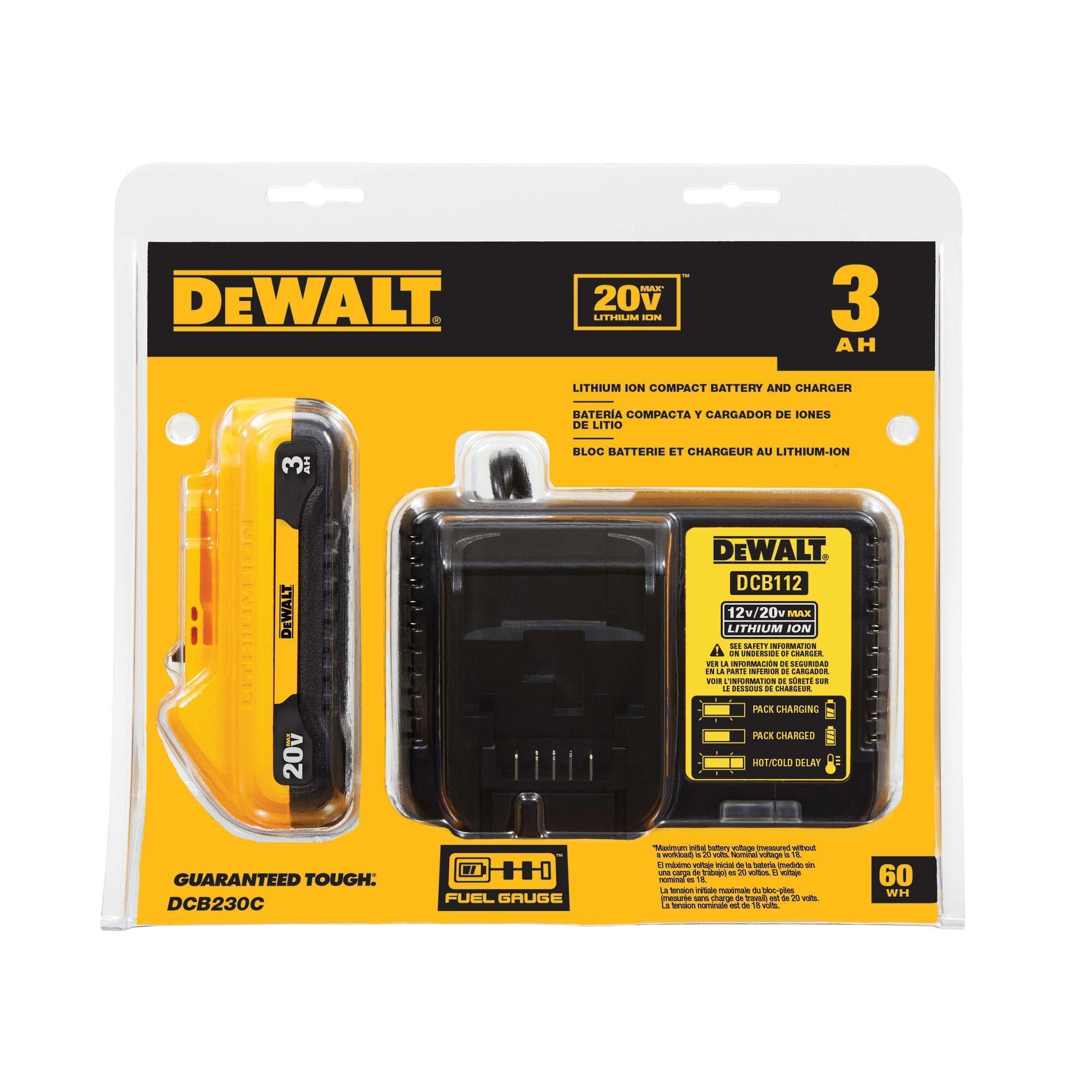 DeWALT&reg; 20V MAX* MATRIX&trade; DCB230C Cordless, 3 Ah Li-Ion Battery, 20 V DC Charge, For Use With All 20 V MAX* DeWALT&reg; Power Tools