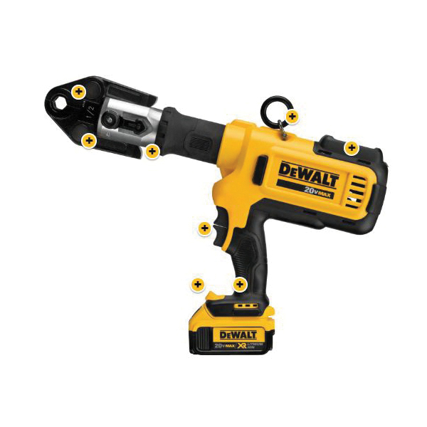 DeWALT&reg; 20V MAX* DCE200M2 Cordless Press Tool Kit, 4 in Capacity, 4 ton, 20 V, Li-Ion Battery