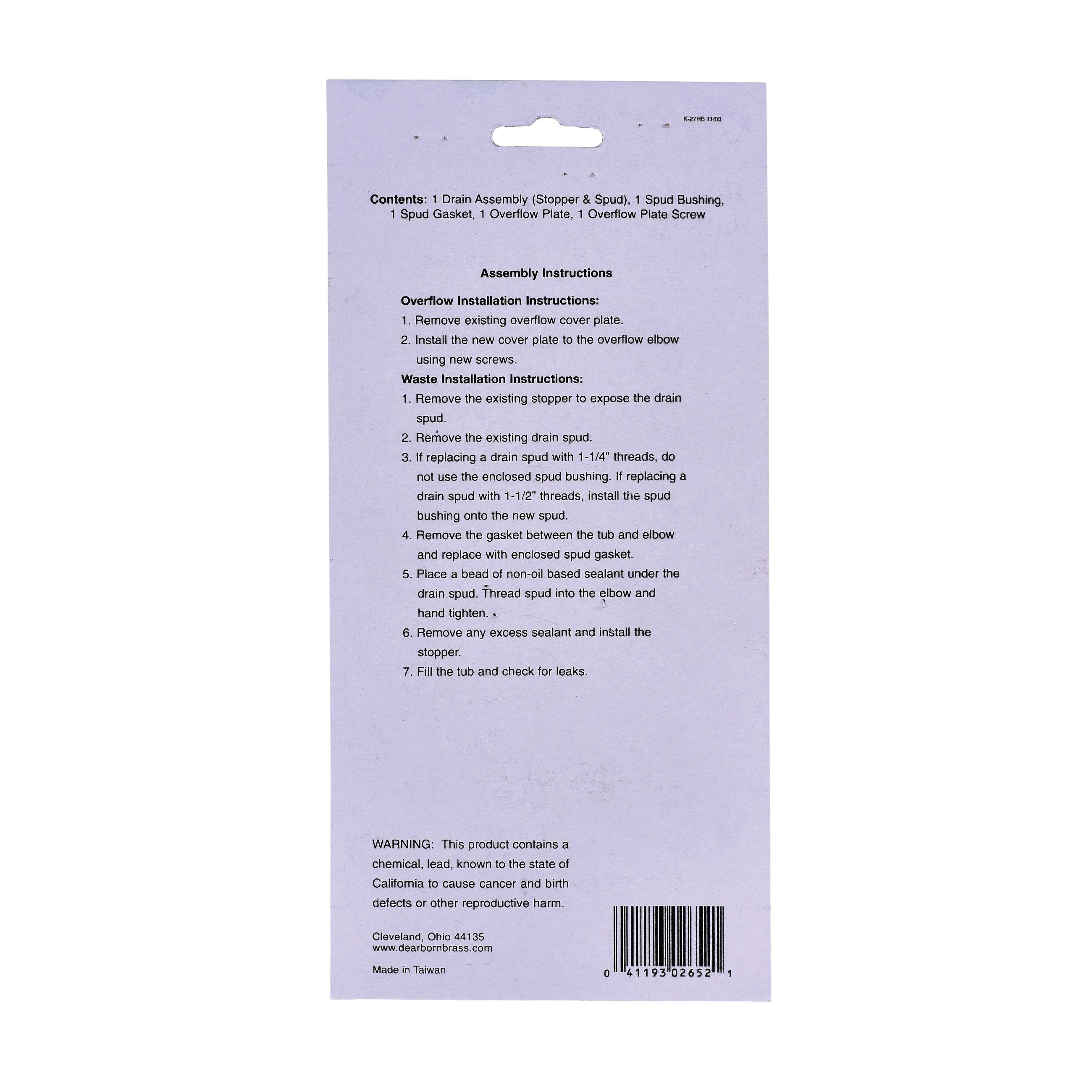 Dearborn&reg; K27RB 31525