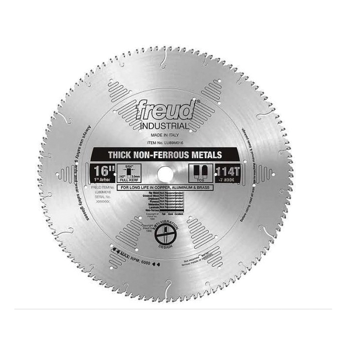 Diablo&reg; LU89M016 Circular Saw Blade, 16 in Dia x 0.118 in THK, 1 in Arbor, Carbide Blade, 114 Teeth