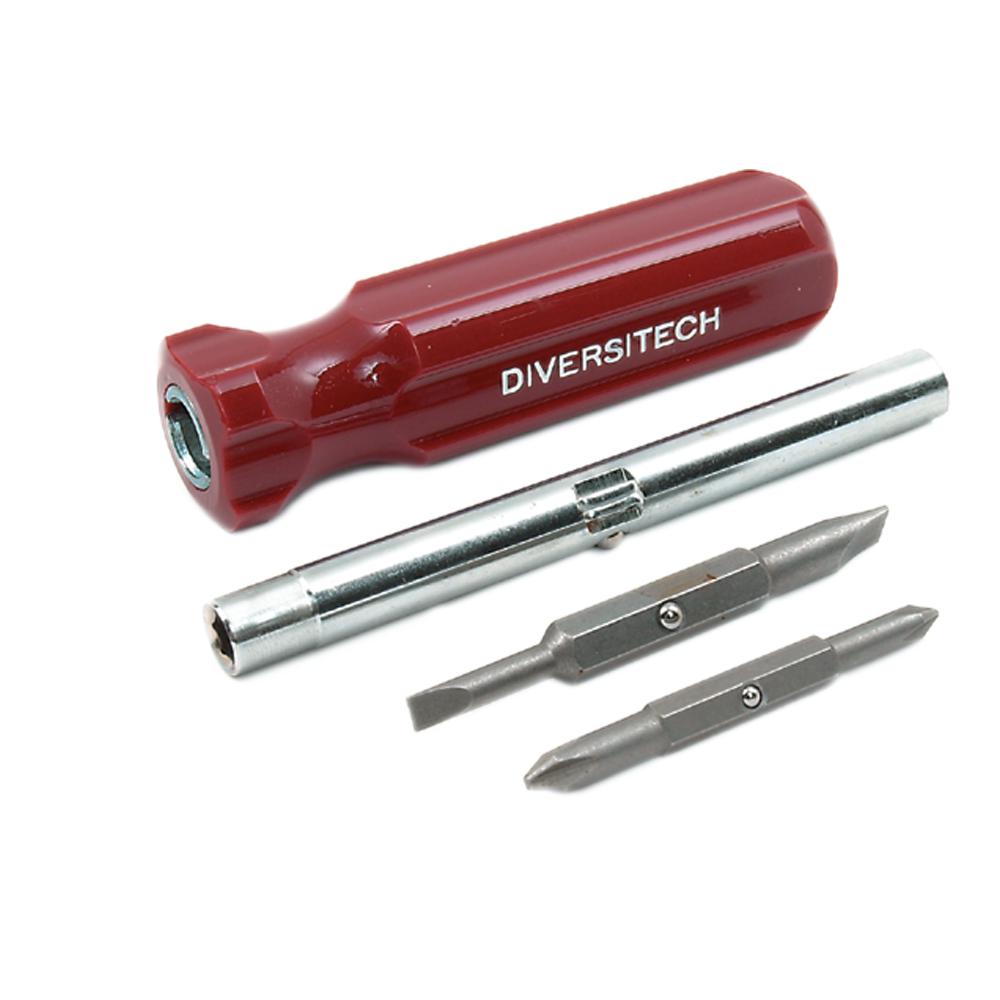 Diversitech 5-61 Combination Screwdriver, #1, #2, 3/16 in, 5/16 in, 1/4 in, 5/16 in Point