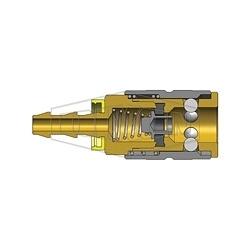 Dixon&reg; 3FB4 F Series Industrial Quick Disconnect Pneumatic Manual Coupler, 3/8 in Nominal, Quick Disconnect Coupler x Push-Lock Hose Barb, 500 psi Pressure, Steel