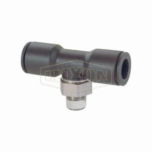 product Legris by Dixon&reg; 31085320 Push-In Branch Tee With Gasket, #10-32 x 1/8 in Nominal, Straight MNPT x Tube, 290 psi Pressure, Nylon, Domestic