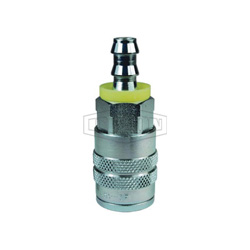 Dixon&reg; 3FB4 F Series Industrial Quick Disconnect Pneumatic Manual Coupler, 3/8 in Nominal, Quick Disconnect Coupler x Push-Lock Hose Barb, 500 psi Pressure, Steel