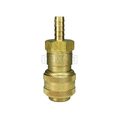 Dixon&reg; 3DS4-B DF Series Industrial Quick Connect Coupler, 3/8 in Nominal, Quick Disconnect Coupler x Standard Hose Barb, 300 psi Pressure, Brass, Domestic