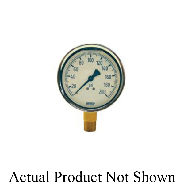 product Dixon® GL335 Standard Dry Gauge, 0 to 160 psi, 1/4 in Connection, 2-1/2 in Dial, +/- 3-2-3 Percent