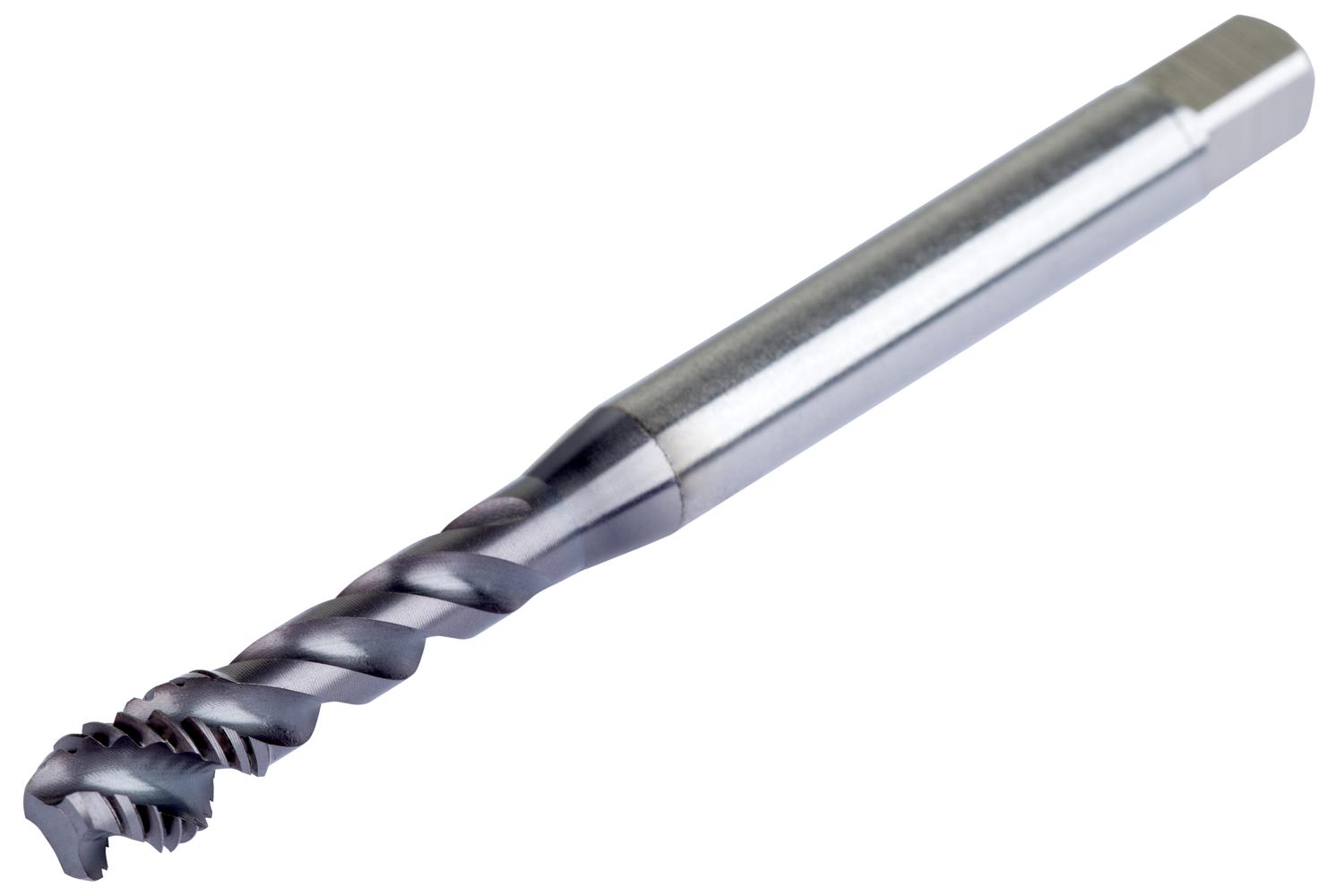 Cleveland® C58532 1093 General Purpose High Helix Spiral Flute Machine Tap, Right Hand Cutting, #6-32 Thread, H3 Thread Limit, Plug Chamfer, Right Hand Flute Direction, 2 Flutes, Bright, HSS