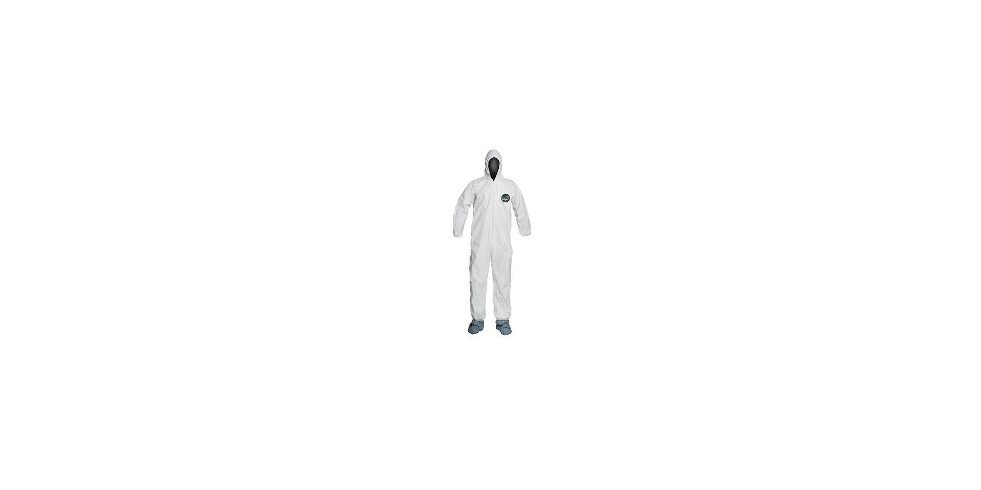 DuPont&trade; TY450SWH00020000 Boot Cover, ASTM D1777, D3776, D774, D5733, D5034, D257, Universal Fits Shoe, White, Elastic Closure, Tyvek&reg; Outsole, Resists: Slip