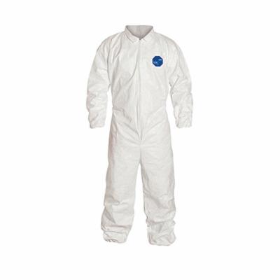 DuPont™ TY122SWH3X002500 Disposable Coverall With Respirator Fit Hood, Elastic Wrist and Attached Skid-Resistant Boots, 3XL, White, 5.9 mil Tyvek® 400, 49-1/4 to 52-3/4 in Chest, 31-1/2 in L Inseam