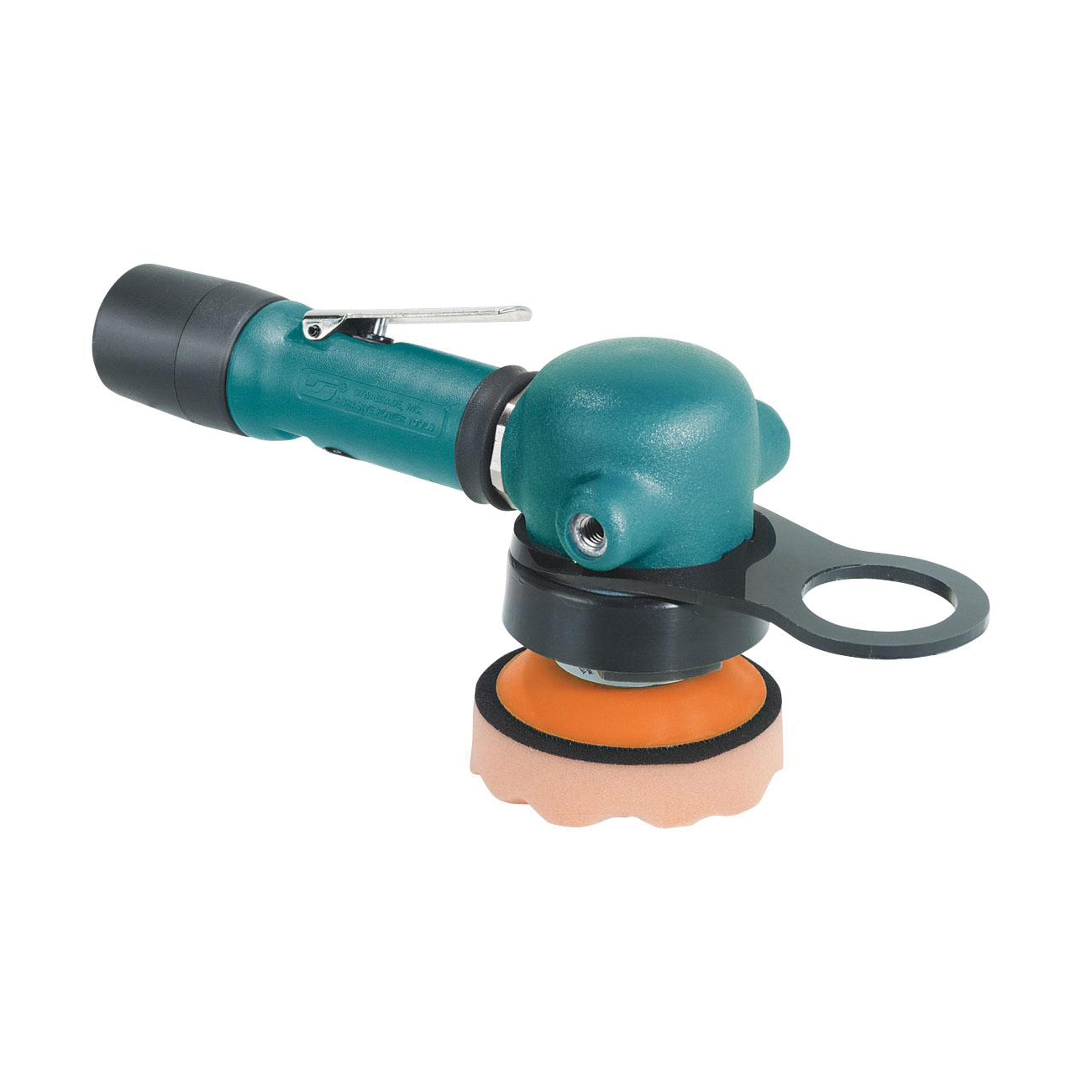 Dynabrade® 51393 2-Hand Rotary Buffer, 8 in Dia Pad, 5/8-11 Male Arbor/Shank, 1 hp, 35 scfm Air Flow, 90 psi