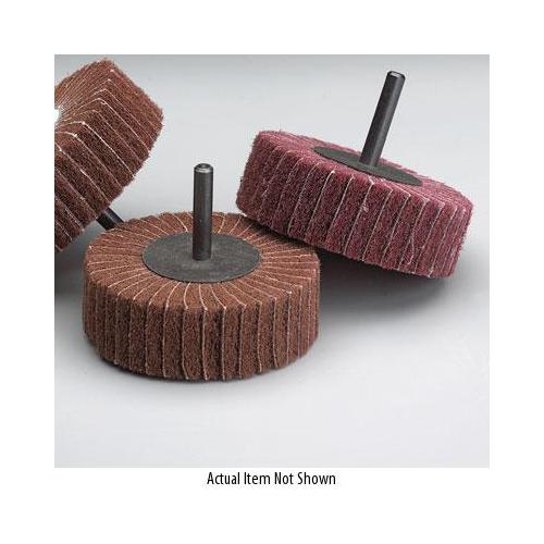 Dynabrade&reg; 78327 Interleaf Spindle Mount Flap Wheel, 2 in Dia Wheel, 1 in W Face, 1/4 in Dia Shank, 180 Grit, Fine Grade, Aluminum Oxide Abrasive