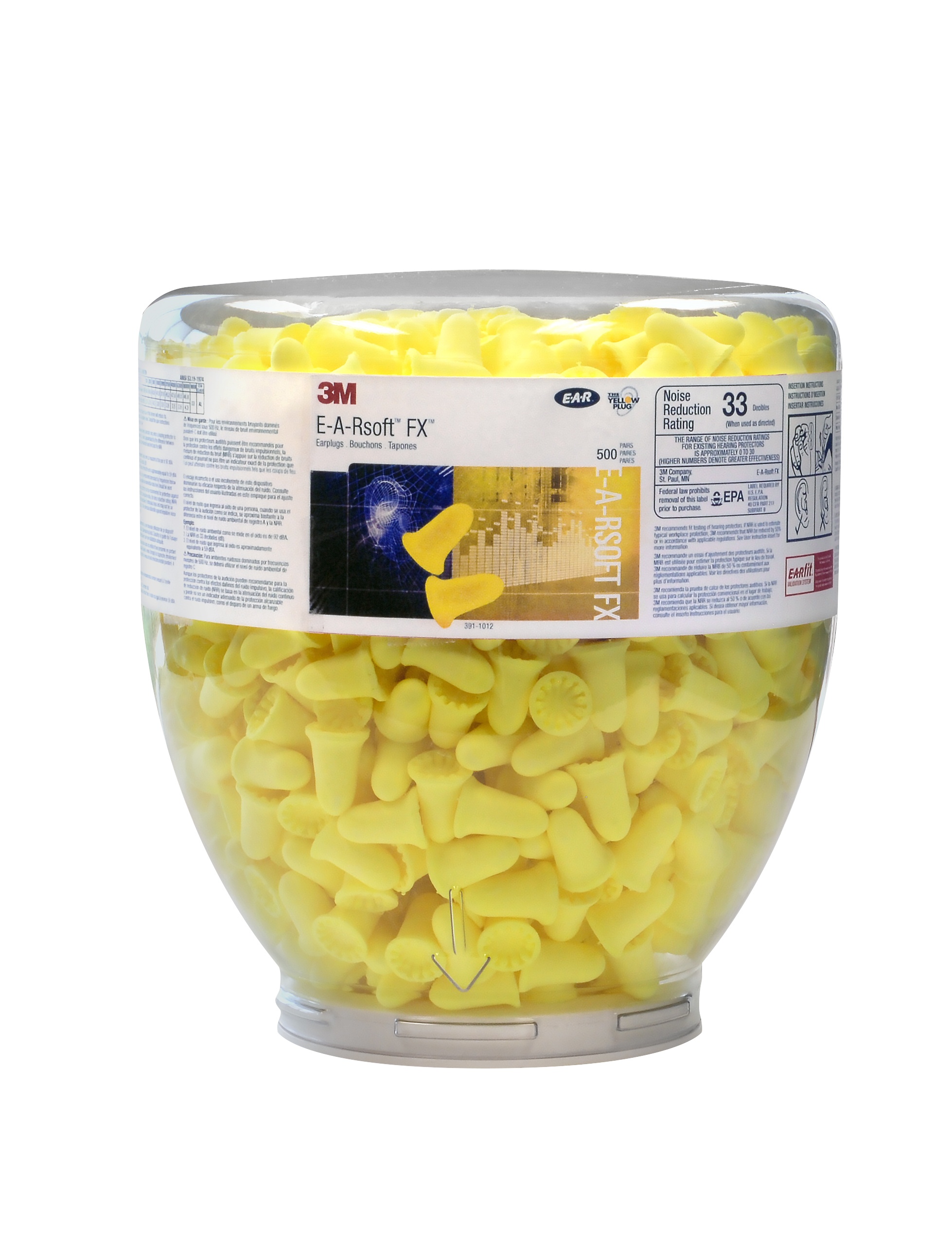 E-A-Rsoft&trade; 7000052721 11035 Corded Ear Plug, 33 dB Noise Reduction, Tapered Shape, Corded Design