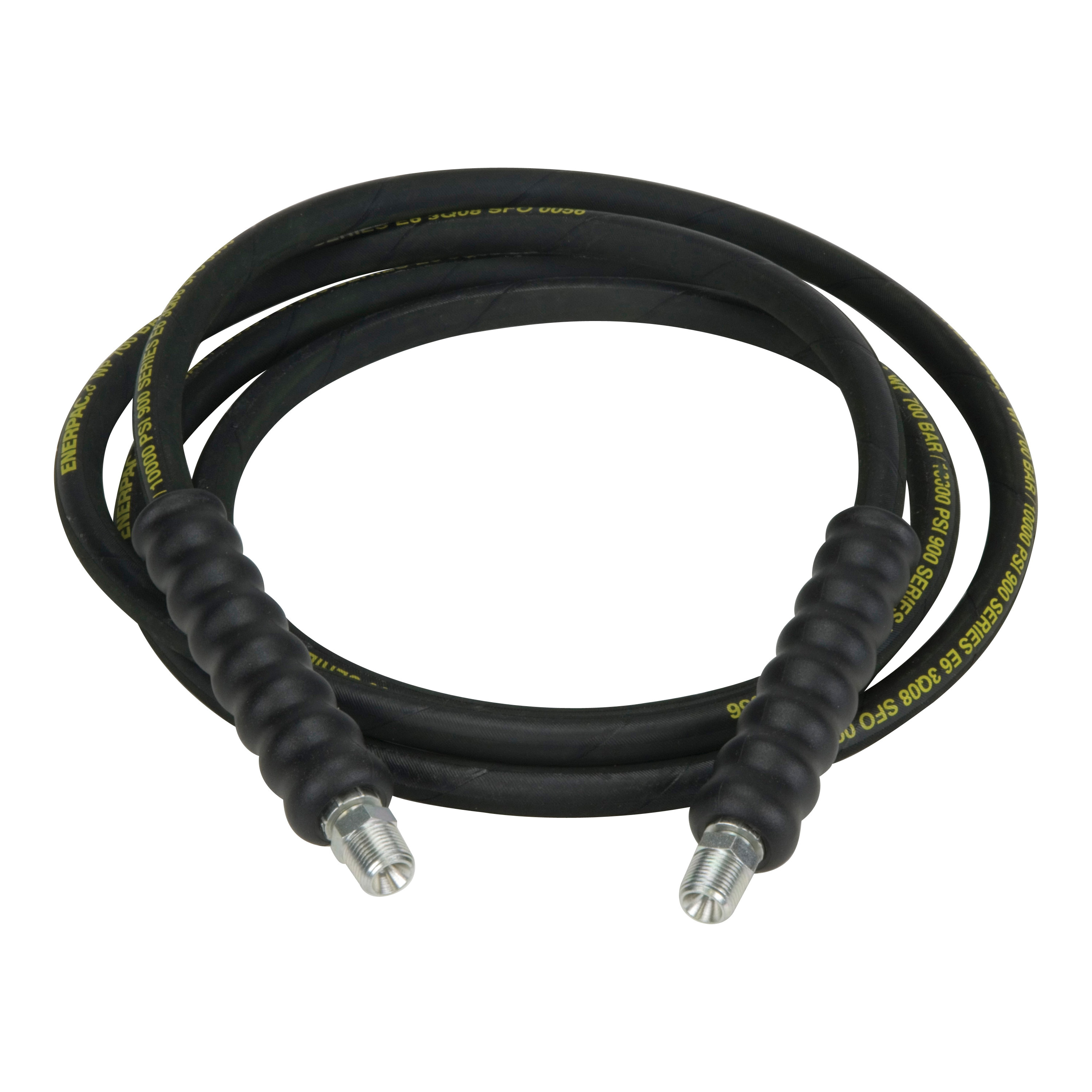 Enerpac® H-9206 High Pressure Hydraulic Hose, 3/8 in Nominal, MNPT End Style, 6 ft L, 700 bar Working, Rubber, Domestic
