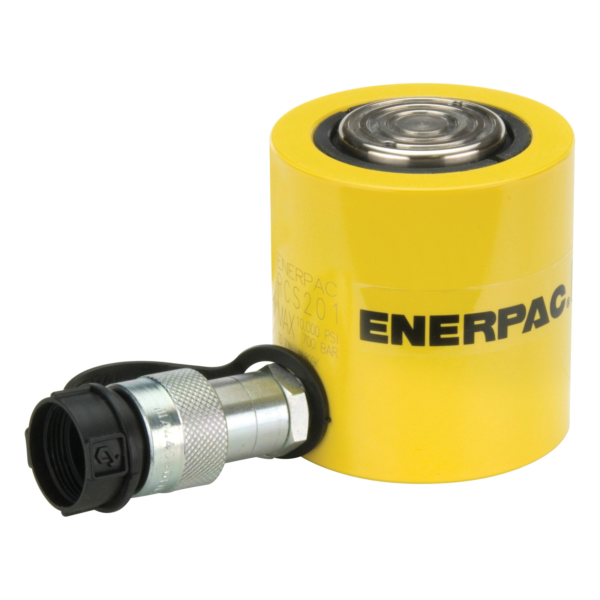 Enerpac® Flat-Jac® RCS-101 Low Height Single Acting Spring Return Hydraulic Cylinder, 10 ton Capacity, 1.69 in Dia Bore, 1-1/2 in L Stroke, 3.47 in H Retract, 1-1/2 in Dia Rod, 10000 psi