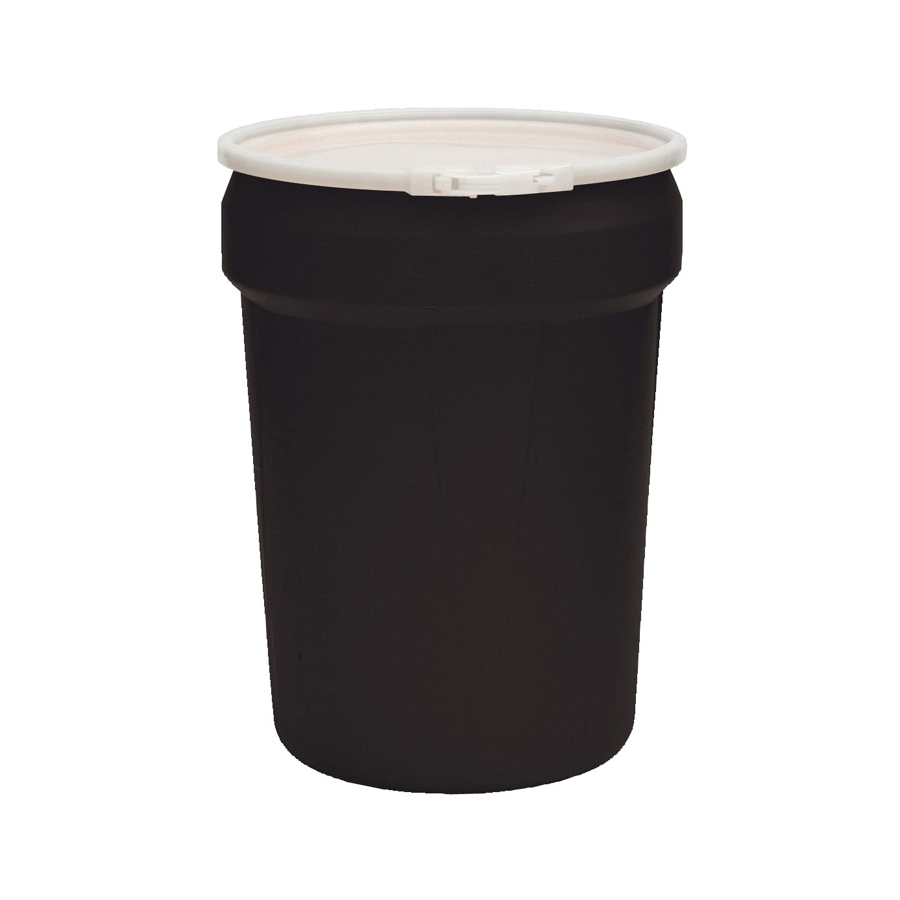 Eagle Manufacturing 1655BLK Labpack Drum, 55 gal Volume, Open Head, Plastic Lever Lock Ring Closure, HDPE, 39-1/8 in OAH