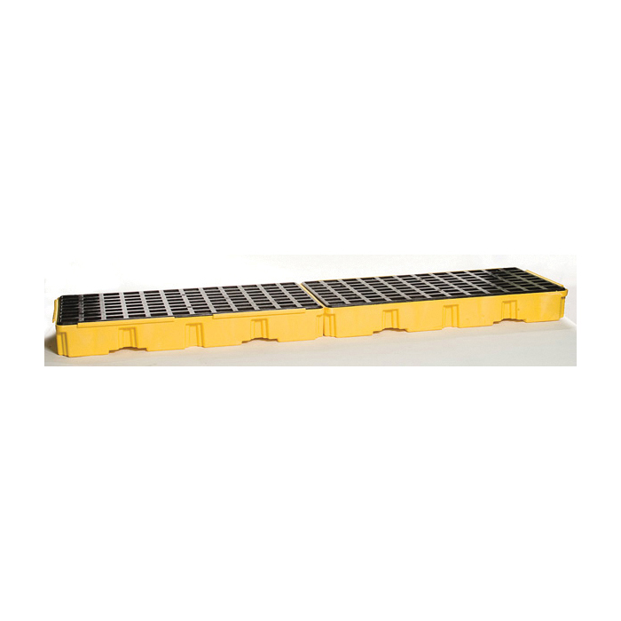product Justrite® 28629 EcoPolyBlend™ Spill Control Pallet With Drain, 3 Drums, 75 gal Spill, 3750 lb Load, 100 Percent Recycled Polyethylene