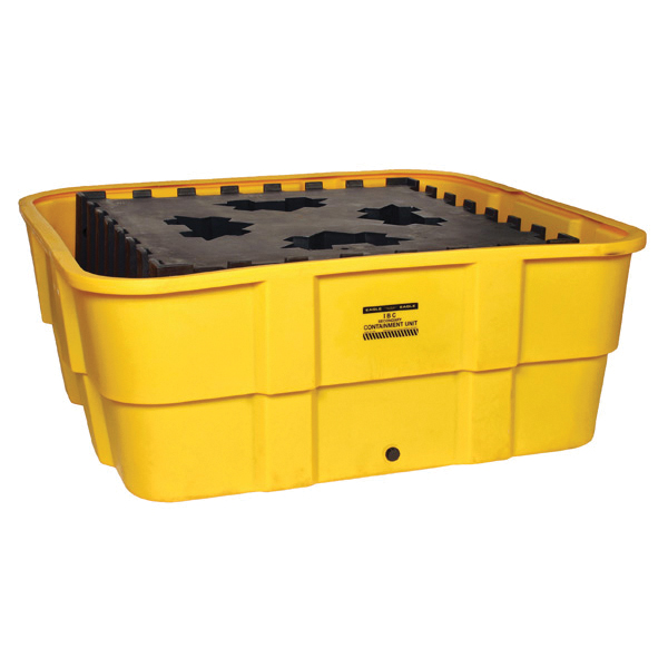 product Eagle Manufacturing 1620B Spill Containment Pallet With Drain, 2 Drums, 66 gal Spill, 4000 lb Load, HDPE