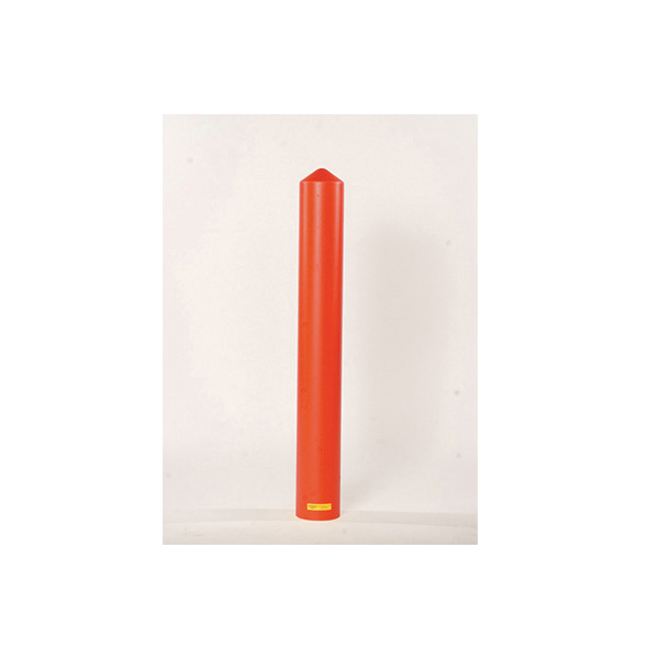 product Eagle Manufacturing 1730R Round Ribbed Bumper Post Sleeve, For Post 6 in, Red, Slide-On Installation, 56 in H, 6-7/8 in ID x 7-7/8 in OD, HDPE
