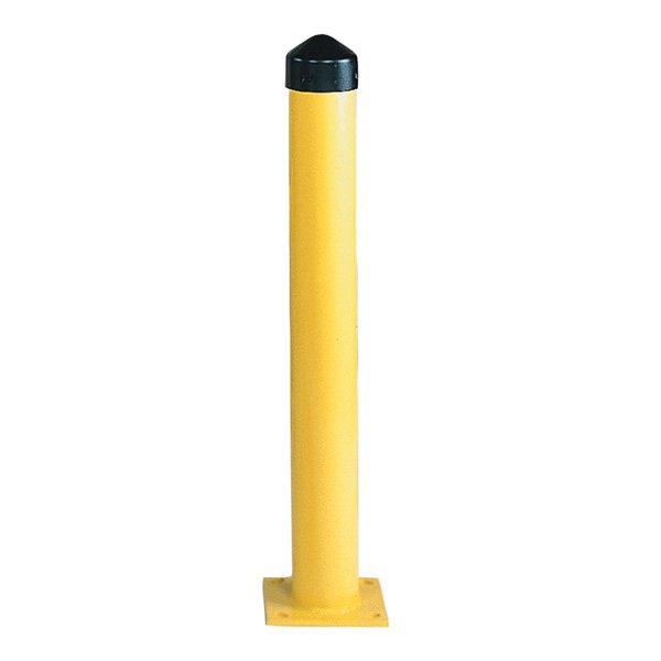 product Eagle Manufacturing 1763 SCH 40 Round Bollard Post, 36 in H, 6.7 in D, Steel, Yellow