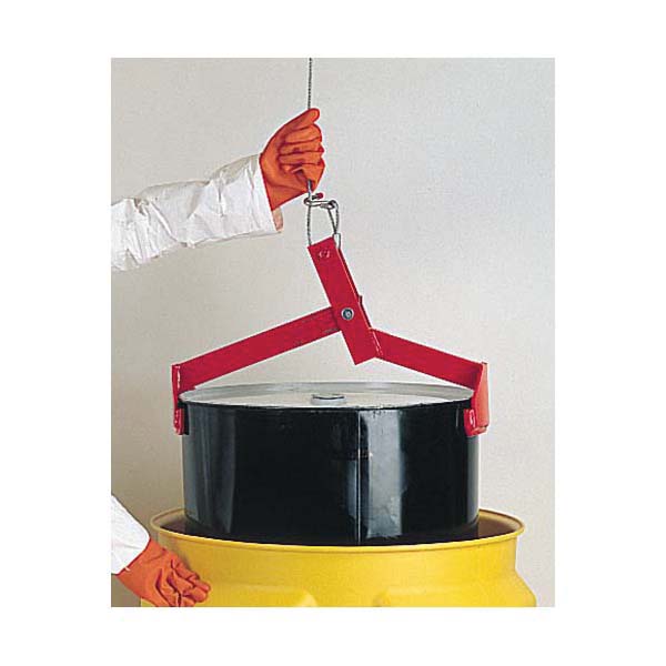 product Justrite® 08801 Manual Close Tong-Style Drum Lifter, 1000 lb Load,) 55 gal Drum, Steel