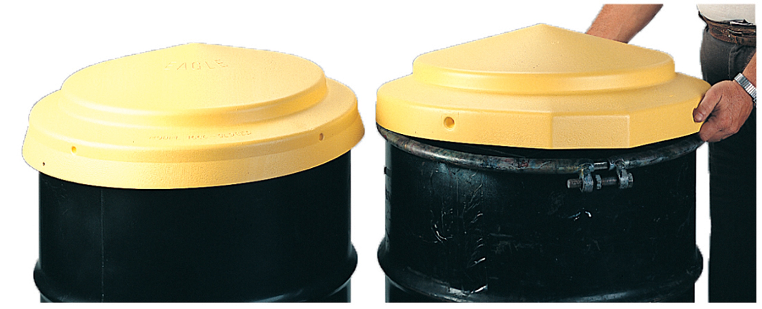 Justrite&reg; 26750 Self-Closing Safety Drum Cover With Fusible Link, For Use With 55 gal Drums, Steel, Red