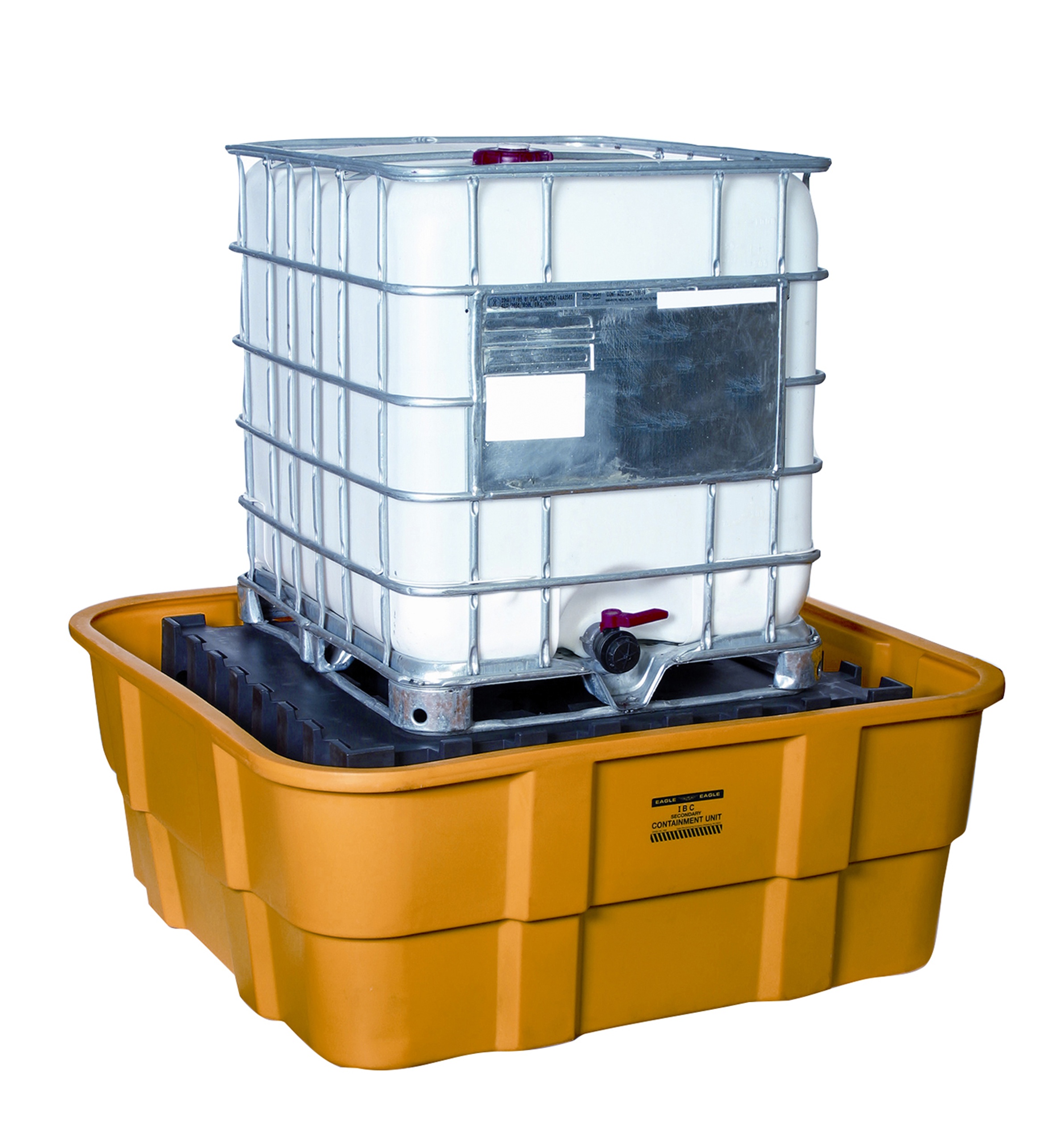 PIG&reg; PAK735-BK-WOD Spill Containment Pallet, 8000 lb Load, 360 gal Spill, 63 in L x 63 in W x 27 in H, Polyethylene