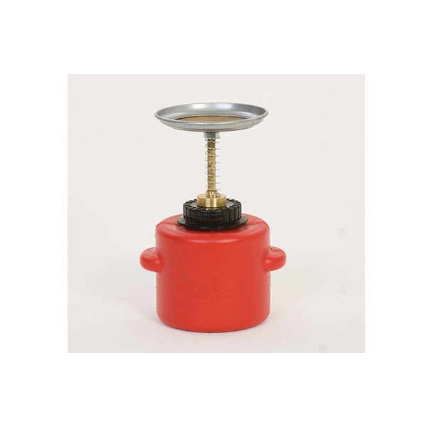 product Justrite® 10118 Plunger Dispensing Can, 1 qt, Steel, Yellow, Brass/Ryton® Plunger, 5 in Dia Dasher Plate
