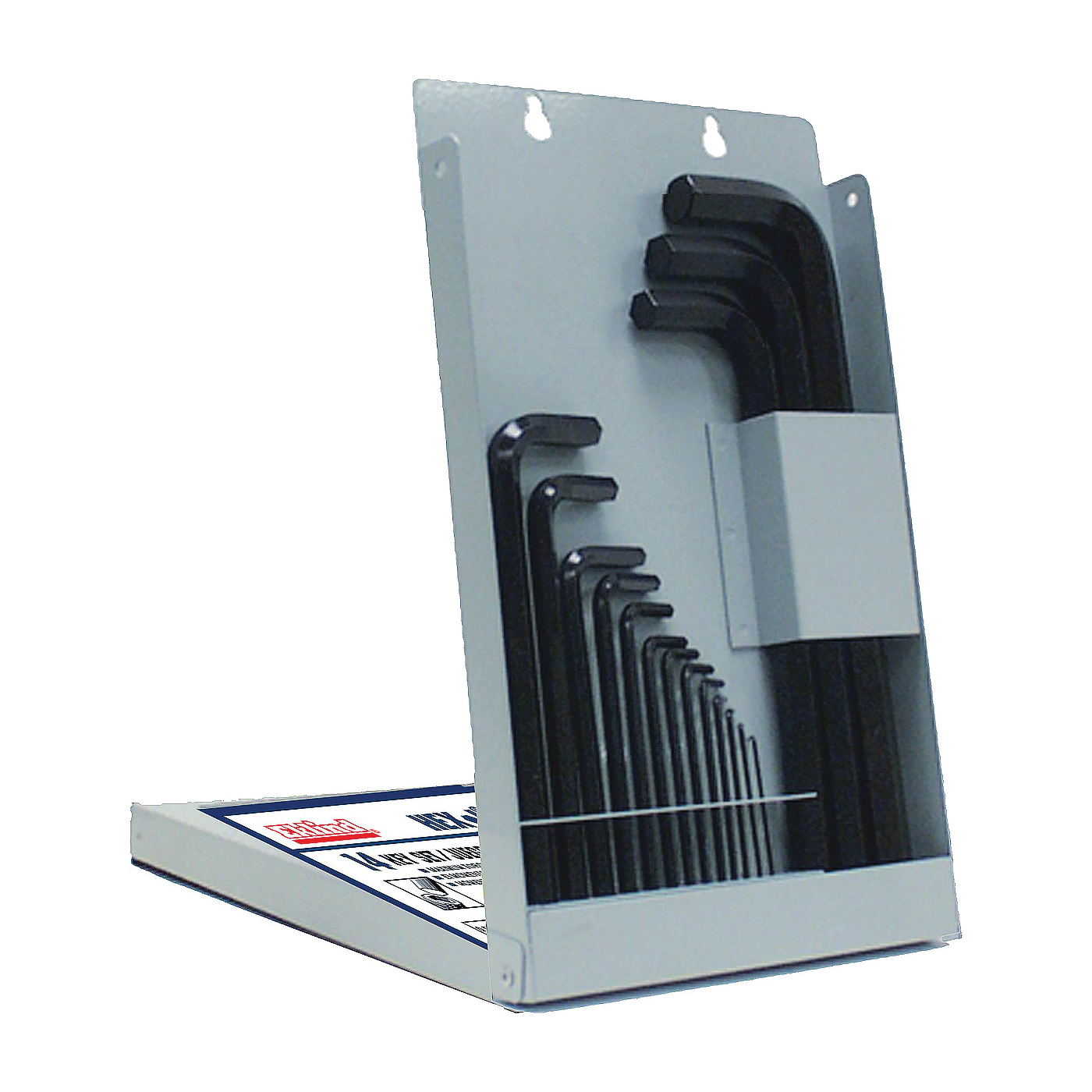 Eklind&reg; 10614 Hex-L&reg; Long Key Set With Holder, 14 Pieces, 0.9 to 17 mm Hex, L-Handle Handle, ANSI B18.3, Alloy Steel, Black Oxide